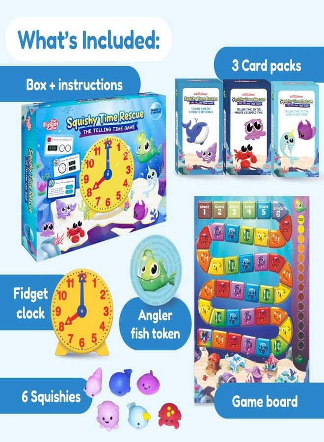 The Fidget Game Squishy Time Rescue - Telling Time Game for Kids Ages 6-11 | Multisensory Hands-On Learning Board Game with Manipulatives | Classroom Must Have for Grades 1-5 - Image 2
